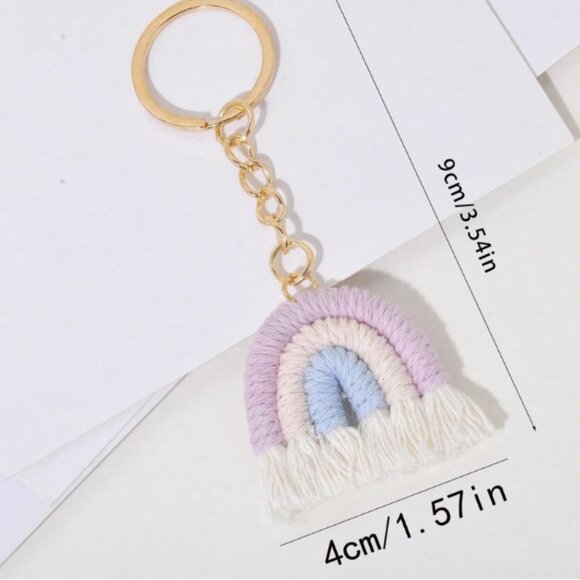 10 Pcs Knitted Rainbow Tassels Keychains NWT - Picture 4 of 4